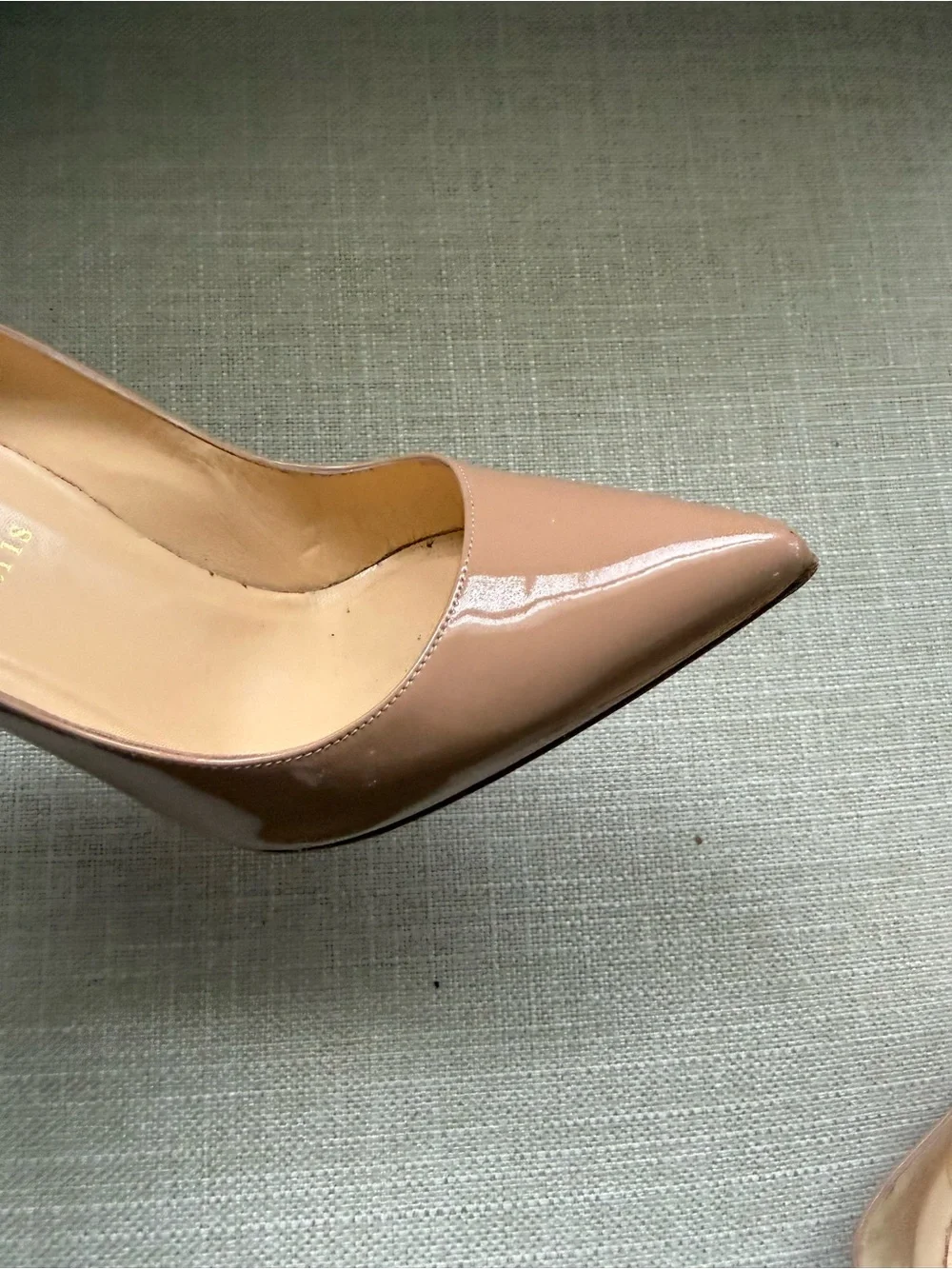 Christian Louboutin Nude Patent Pigalle 100 Pumps EU Sz 38